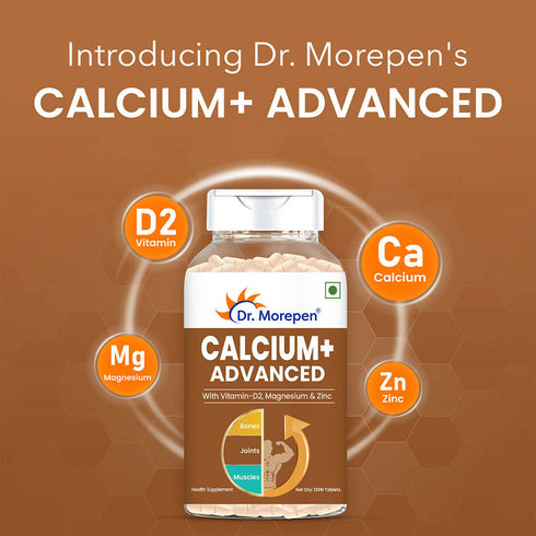 Dr. Morepen Calcium+ Advanced Tablets with Vitamin | D2 Magnesium & Zinc